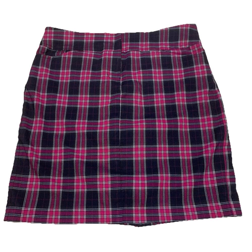 Jun Plaid Skort Pink Black Stretch Golf Tennis Pickleball Womens 6 Pockets